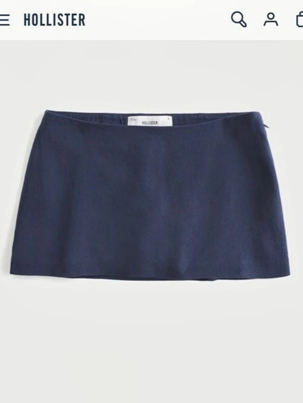 Hollister Linen-Blend Mini Skirt Blue